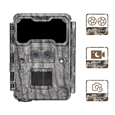 KW696 বহিরঙ্গন শিকার ক্যামেরা ডুয়াল লেন্স 30MP no-glow trail ক্যামেরা 1080p নাইট ভিশন 512G জন্য