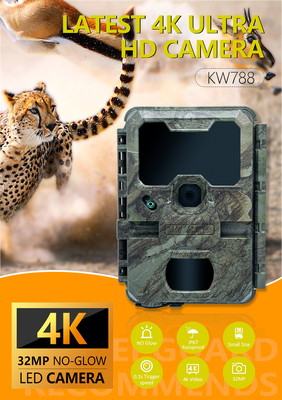 KW788 ট্রেইল ক্যামেরা শিকার ক্যামেরা ওয়াটারপ্রুফ 4K 32MP নাইট ভিশন ওয়াটারপ্রুফ ইনফ্রারেড ক্যামেরা