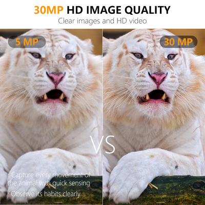 HD হান্টিং ক্যামেরা 30MP নাইট ভিজন ক্যামোফ্লেজ ক্যামেরা 1080P ভিডিও এবং IP66 জলরোধী শিকার আনুষাঙ্গিক সঙ্গে