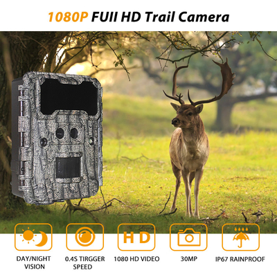 আউটডোর শিকার ক্যামেরা KW696 ডুয়াল-লেন্স 30MP ওয়াটারপ্রুফ আইপি 67 1080p নাইট ভিশন 512 গিগাবাইট পর্যন্ত স্টোরেজ নো-গ্লো ট্রেইল ক্যামেরা