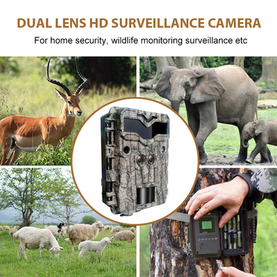 ডুয়াল লেন্স KW698A 0.25s ট্রিগার স্পিড 30MP 4K ভিডিও নো গ্লো 120 ফুট নাইট রেঞ্জ জলরোধী আইপি 67 পর্যন্ত 512GB বন্যপ্রাণী হরিণ পর্যবেক্ষণ