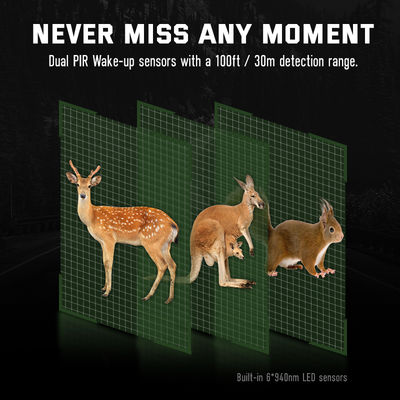 32MP ডুয়াল লেন্স HD হান্টিং ক্যামেরা 4K গেম নো গ্লো ওয়াইল্ডলাইফ ক্যামেরা