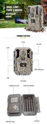 ইনফ্রারেড LEDs ওয়াইল্ডলাইফ হান্টিং ক্যামেরা 30MP 1080P IP66