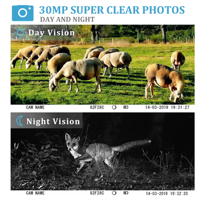 আউটডোর হান্টিং ক্যামেরা 30Mp 1080P ট্রেইল ওয়াইল্ডলাইফ ক্যামেরা MMS SMTP FTP সহ