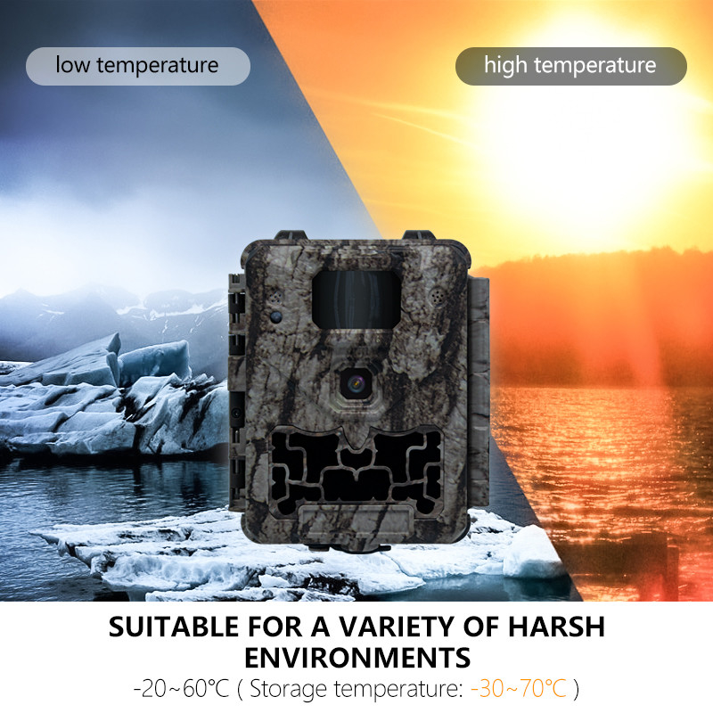 HD হান্টিং ক্যামেরা 30MP নাইট ভিজন ক্যামোফ্লেজ ক্যামেরা 1080P ভিডিও এবং IP66 জলরোধী শিকার আনুষাঙ্গিক সঙ্গে